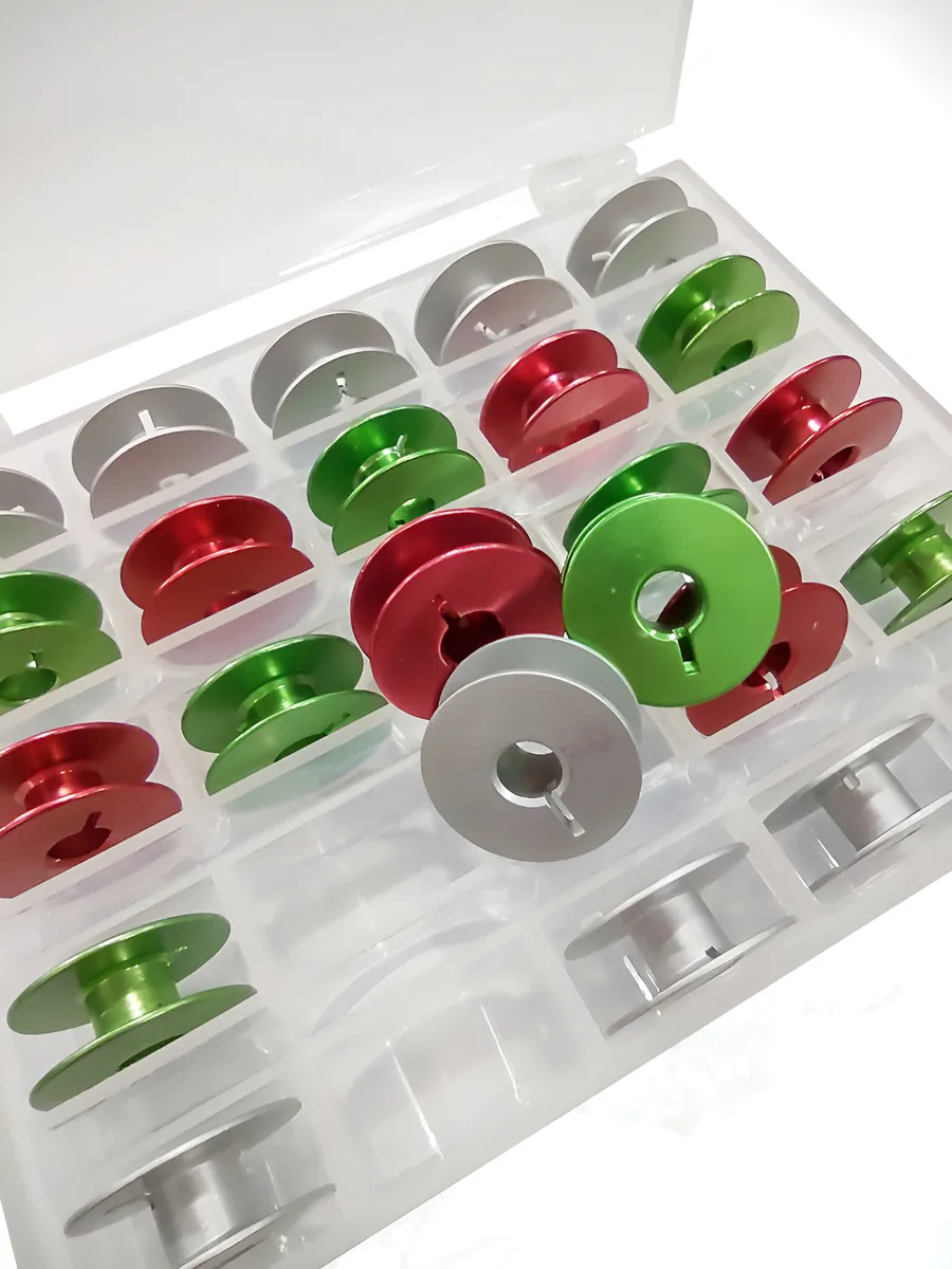 CAJA DE 25 BOBINAS DE ALUMINIO PARA MÁQUINAS RECTAS INDUSTRIALES